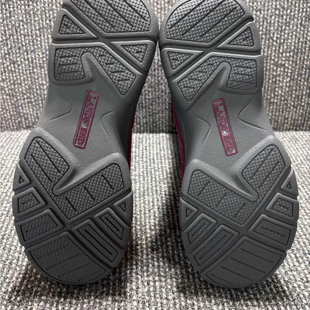 Lands End Women's Burgundy Quilted Faux Fur Lined Winter Boots Size 7D - Picture 6 of 7
